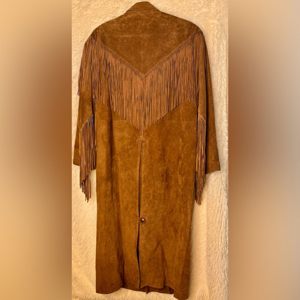 Vintage Deborah Murray Genuine Suede Fringe Duster – Made in Canada – Size M-L - Picture 2 of 2